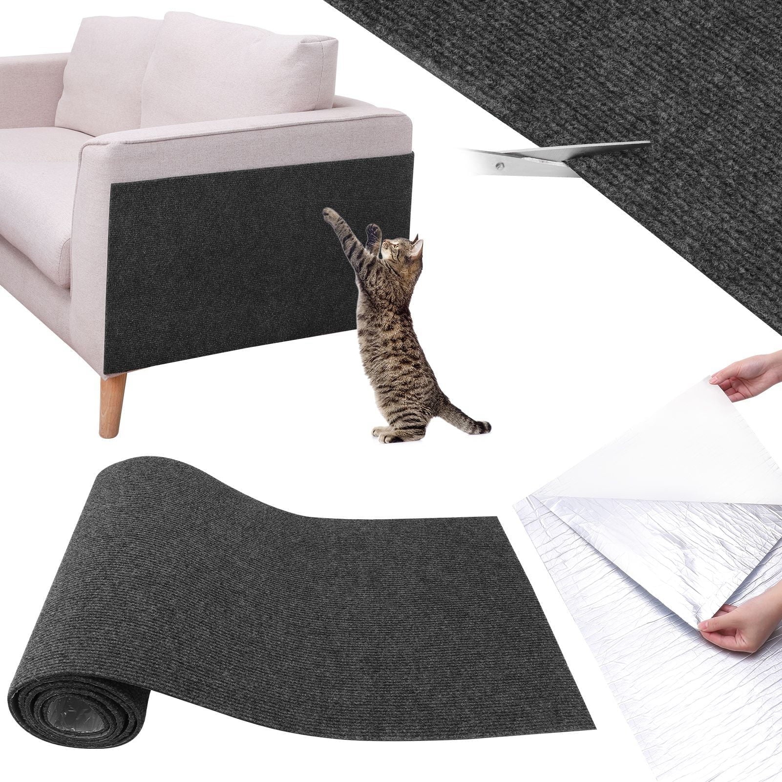 Cat Scratch Furniture Protector, 15.75" X 78.74" Couch Protector from Cat Claws, DIY Cat Couch Protector from Cat Claws for Leather,Wood,Textile Fabrics